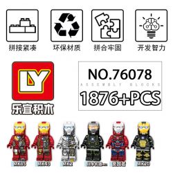 LY 76078 non  KẺ BÁO THÙ NGƯỜI MÁY bộ đồ chơi xếp lắp ráp ghép mô hình Marvel Super Heroes IRON HERO Siêu Anh Hùng Marvel 1876 khối