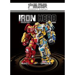 LY 76078 non  KẺ BÁO THÙ NGƯỜI MÁY bộ đồ chơi xếp lắp ráp ghép mô hình Marvel Super Heroes IRON HERO Siêu Anh Hùng Marvel 1876 khối