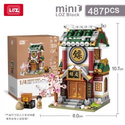 LOZ 1741 non  HỘ TỐNG KHU PHỐ TÀU bộ đồ chơi xếp lắp ráp ghép mô hình Chinatown 487 khối