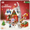 LOZ 1223 non  NGÔI NHÀ GIÁNG SINH bộ đồ chơi xếp lắp ráp ghép mô hình Christmas 788 khối