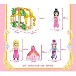 GUDI 9048 non  ĐỀN THỜ HOA bộ đồ chơi xếp lắp ráp ghép mô hình Yeloli 398 khối