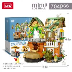 LOZ 1226 non  NGÔI NHÀ LÙN TRONG TRUYỆN CỔ TÍCH bộ đồ chơi xếp lắp ráp ghép mô hình DWARF HUT 704 khối