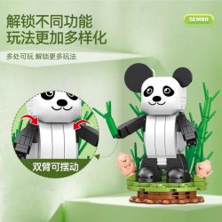 SEMBO 612014 non  GẤU TRÚC bộ đồ chơi xếp lắp ráp ghép mô hình 210 khối