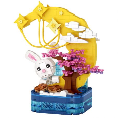 LOZ 1230 non  HỘP ĐỰNG BÚT THỎ MẶT TRĂNG bộ đồ chơi xếp lắp ráp ghép mô hình Creator Sáng Tạo 620 khối
