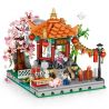LOZ 1923 non  LỄ HỘI ĐÈN LỒNG FOUR CORNER PAVILION bộ đồ chơi xếp lắp ráp ghép mô hình Chinese Traditional Festivals Lễ Hội Cổ Truyền 910 khối