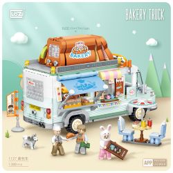 LOZ 1127 non  XE TẢI bộ đồ chơi xếp lắp ráp ghép mô hình City BAKERY TRUCK Thành Phố 1188 khối