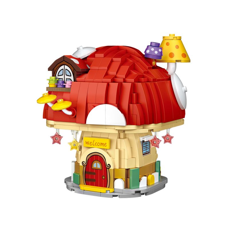 LOZ 4103 non  NHÀ NẤM bộ đồ chơi xếp lắp ráp ghép mô hình 674 khối