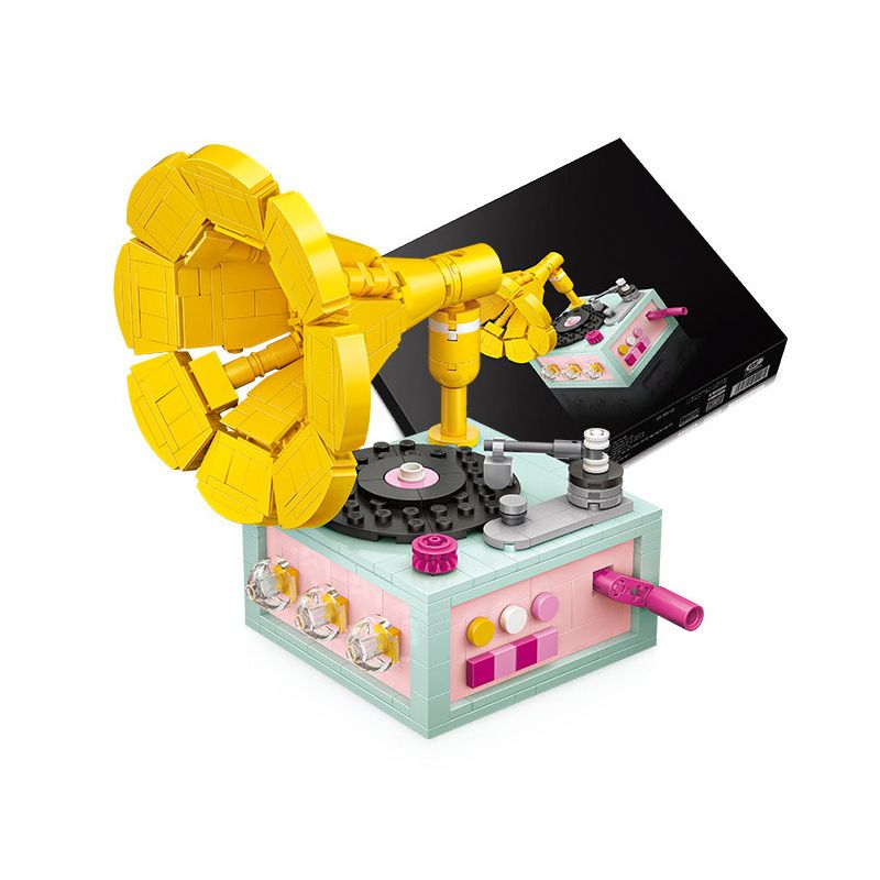 LOZ 1123 non  MÁY QUAY ĐĨA bộ đồ chơi xếp lắp ráp ghép mô hình Creator Sáng Tạo 432 khối