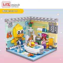 LOZ 1904 non  PHÒNG TẮM CẢNH GIA ĐÌNH bộ đồ chơi xếp lắp ráp ghép mô hình Creator Sáng Tạo 592 khối