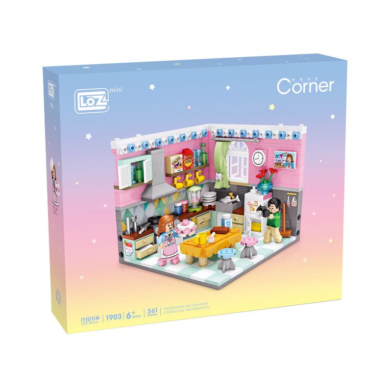 LOZ 1903 non  CẢNH NHÀ BẾP bộ đồ chơi xếp lắp ráp ghép mô hình Creator Sáng Tạo 561 khối