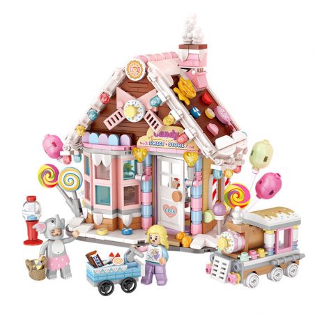 LOZ 1224 non  NHÀ KẸO bộ đồ chơi xếp lắp ráp ghép mô hình Christmas Giáng Sinh 781 khối