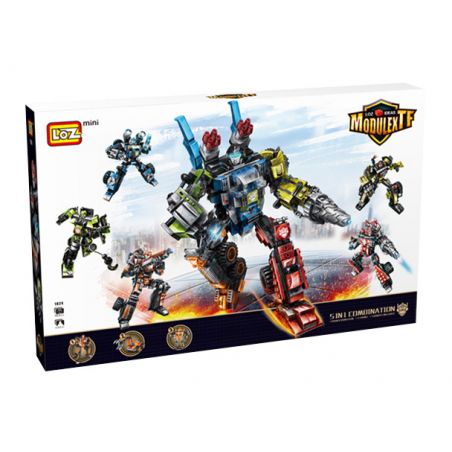 LOZ 1824 non  SIÊU NHÂN bộ đồ chơi xếp lắp ráp ghép mô hình Creator 3 In 1 MODULEXTF Sáng Tạo Với 3 Mẫu 1153 khối