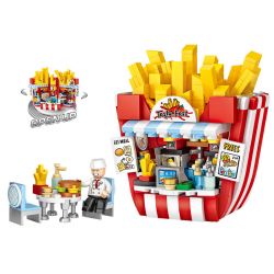 LOZ 1732 non  CỬA HÀNG CHIP MINI STREET VIEW bộ đồ chơi xếp lắp ráp ghép mô hình Mini Modular Đường Phố Thu Nhỏ 463 khối