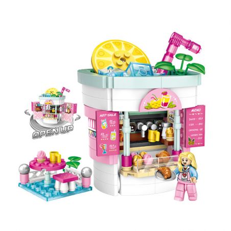 LOZ 1729 non  CỬA HÀNG NƯỚC GIẢI KHÁT MINI STREET VIEW bộ đồ chơi xếp lắp ráp ghép mô hình Mini Modular Đường Phố Thu Nhỏ 367 khối