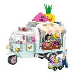 LOZ 1737 non  XE TRÁI CÂY bộ đồ chơi xếp lắp ráp ghép mô hình 480 khối