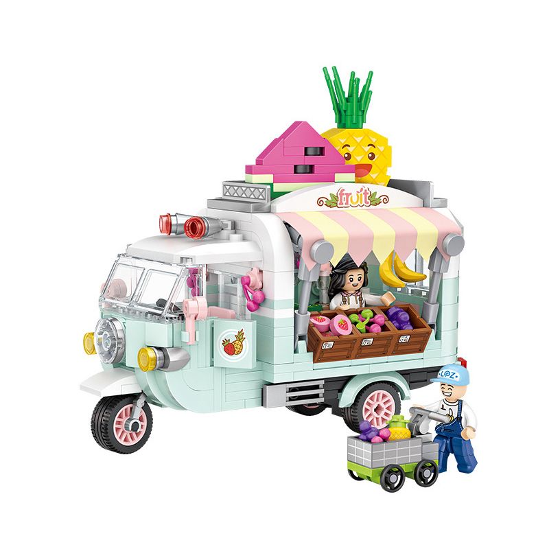 LOZ 1737 non  XE TRÁI CÂY bộ đồ chơi xếp lắp ráp ghép mô hình 480 khối