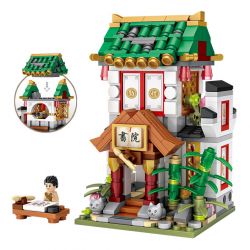 LOZ 1735 non  HỌC VIỆN bộ đồ chơi xếp lắp ráp ghép mô hình Chinatown Khu Phố Tàu 494 khối