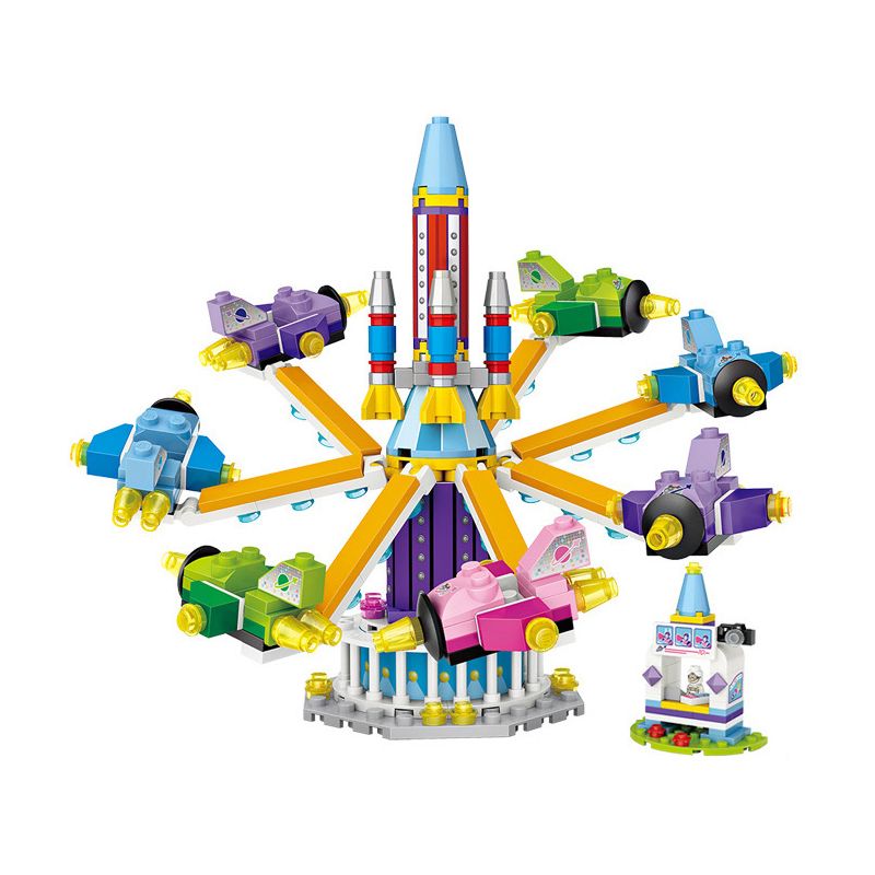 LOZ 1719 non  MÁY BAY QUAY bộ đồ chơi xếp lắp ráp ghép mô hình City Modern Paradise Thành Phố Thiên Đường Hiện Đại 361 khối