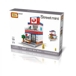 LOZ 1605 non  NHÀ HÀNG THỨC ĂN NHANH MINI STREET VIEW bộ đồ chơi xếp lắp ráp ghép mô hình Mini Modular Đường Phố Thu Nhỏ 303 khối