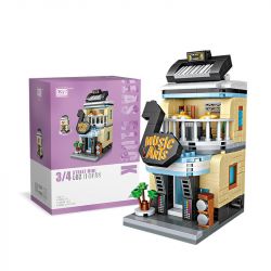 LOZ 1623 non  QUÁN BAR ÂM NHẠC NHỎ Ở CHẾ ĐỘ XEM PHỐ bộ đồ chơi xếp lắp ráp ghép mô hình Mini Modular MUSIC ARTS Đường Phố Thu Nhỏ 353 khối