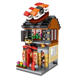 LOZ 1625 non  NHÀ HÀNG SUSHI MINI STREET VIEW bộ đồ chơi xếp lắp ráp ghép mô hình Mini Modular Đường Phố Thu Nhỏ 420 khối