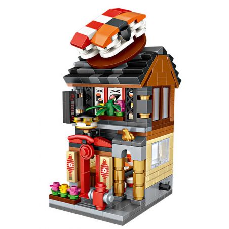 LOZ 1625 non  NHÀ HÀNG SUSHI MINI STREET VIEW bộ đồ chơi xếp lắp ráp ghép mô hình Mini Modular Đường Phố Thu Nhỏ 420 khối