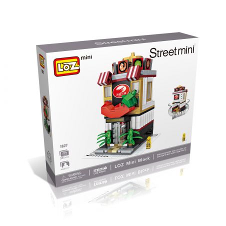 LOZ 1627 non  QUÁN LẨU MINI STREET VIEW bộ đồ chơi xếp lắp ráp ghép mô hình Mini Modular Đường Phố Thu Nhỏ 380 khối
