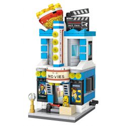 LOZ 1635 non  RẠP CHIẾU PHIM MINI STREET VIEW bộ đồ chơi xếp lắp ráp ghép mô hình Mini Modular Đường Phố Thu Nhỏ 336 khối