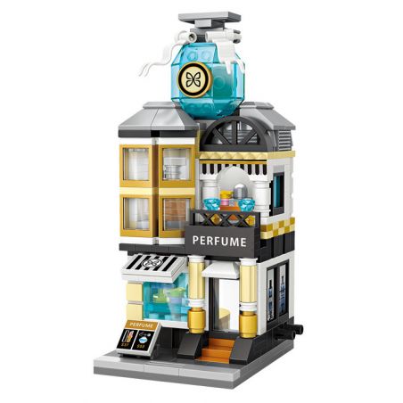 LOZ 1634 non  CỬA HÀNG NƯỚC HOA MINI STREET VIEW bộ đồ chơi xếp lắp ráp ghép mô hình Mini Modular Đường Phố Thu Nhỏ 400 khối