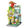 LOZ 1633 non  SHOP HOA MINI STREET VIEW bộ đồ chơi xếp lắp ráp ghép mô hình Mini Modular Đường Phố Thu Nhỏ 378 khối