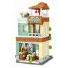 LOZ 1633 non  SHOP HOA MINI STREET VIEW bộ đồ chơi xếp lắp ráp ghép mô hình Mini Modular Đường Phố Thu Nhỏ 378 khối