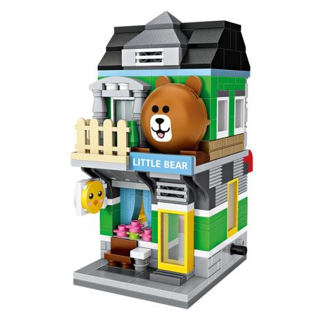 LOZ 1630 non  CẢNH ĐƯỜNG PHỐ THEO CHỦ ĐỀ HOẠT HÌNH CỬA HÀNG GẤU bộ đồ chơi xếp lắp ráp ghép mô hình Modular Buildings Mô Hình Nhà Cửa 431 khối