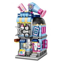 LOZ 1645 non  HIỆU CẮT TÓC MINI STREET VIEW bộ đồ chơi xếp lắp ráp ghép mô hình Mini Modular Đường Phố Thu Nhỏ 403 khối