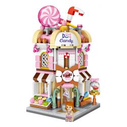 LOZ 1644 non  CỬA HÀNG KẸO MINI STREET VIEW bộ đồ chơi xếp lắp ráp ghép mô hình Mini Modular Đường Phố Thu Nhỏ 456 khối