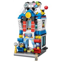 LOZ 1642 non  PHÒNG TRÒ CHƠI MINI STREET VIEW bộ đồ chơi xếp lắp ráp ghép mô hình Mini Modular Đường Phố Thu Nhỏ 393 khối