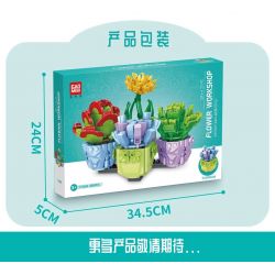GAOMISI T1040A 1040A non  4 LOẠI MỌNG NƯỚC bộ đồ chơi xếp lắp ráp ghép mô hình FLOWER WORKSHOP SUCCULENT PLANT 485 khối