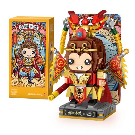 LOZ 1348 non  QUỐC TRIỀU TÔN NGỘ KHÔNG bộ đồ chơi xếp lắp ráp ghép mô hình Brickheadz Nhân Vật Đầu To 332 khối