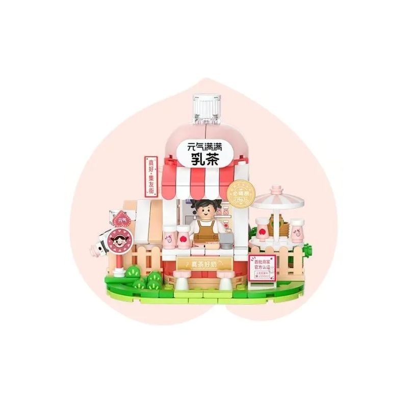 WEKKI 506050 non  QUÁN TRÀ SỮA SHIN GENKI bộ đồ chơi xếp lắp ráp ghép mô hình SO VITALITY MILKTEA SHOP 383 khối