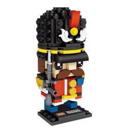 LOZ 1461 non  LÍNH ANH bộ đồ chơi xếp lắp ráp ghép mô hình Brickheadz Nhân Vật Đầu To 137 khối