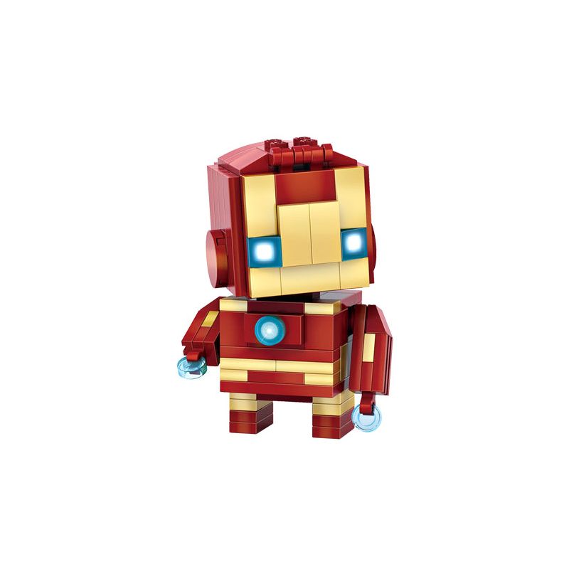 LOZ 1402 non  ÁO GIÁP THÉP bộ đồ chơi xếp lắp ráp ghép mô hình Brickheadz IRON MAN Nhân Vật Đầu To 144 khối