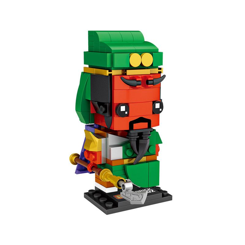 LOZ 1454 non  TAM QUỐC MINI BRICKMAN QUAN VŨ bộ đồ chơi xếp lắp ráp ghép mô hình Brickheadz Nhân Vật Đầu To 183 khối