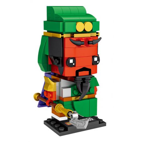 LOZ 1454 non  TAM QUỐC MINI BRICKMAN QUAN VŨ bộ đồ chơi xếp lắp ráp ghép mô hình Brickheadz Nhân Vật Đầu To 183 khối
