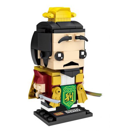 LOZ 1453 non  TAM QUỐC MINI BRICKMAN LƯU BỊ bộ đồ chơi xếp lắp ráp ghép mô hình Brickheadz Nhân Vật Đầu To 195 khối