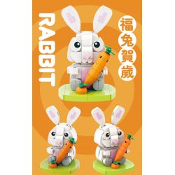 MR.KURIOSITY 881001 non  CHÚ THỎ MAY MẮN CHÚC MỪNG NĂM MỚI bộ đồ chơi xếp lắp ráp ghép mô hình Chinese Traditional Festivals RABBIT Lễ Hội Cổ Truyền 209 khối