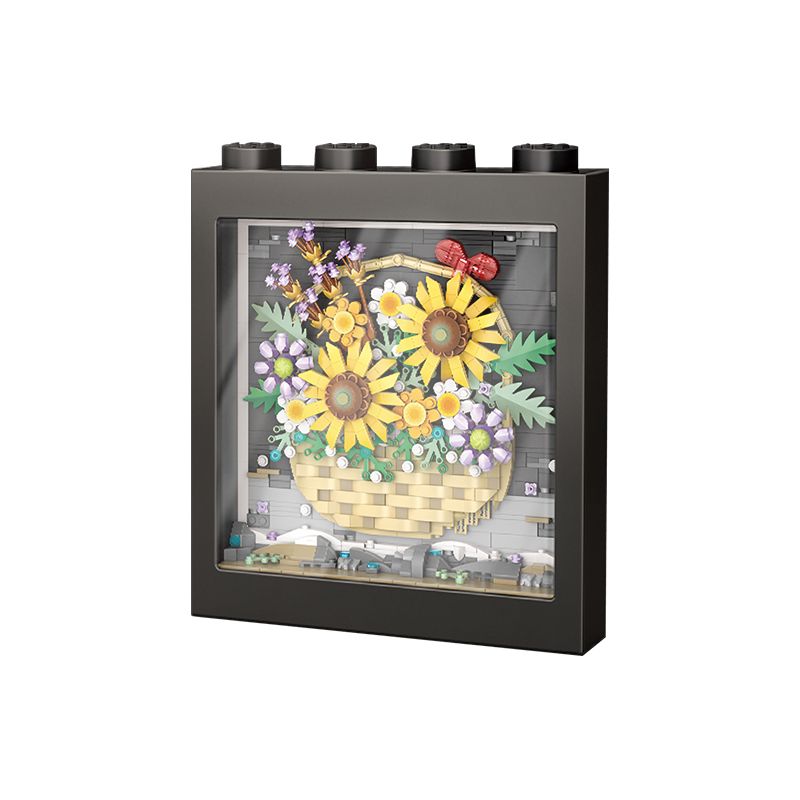 LOZ 1905 non  GIỎ HOA HƯỚNG DƯƠNG bộ đồ chơi xếp lắp ráp ghép mô hình Arts & Crafts 1905 khối