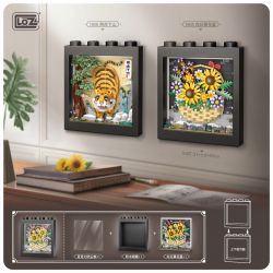 LOZ 1905 non  GIỎ HOA HƯỚNG DƯƠNG bộ đồ chơi xếp lắp ráp ghép mô hình Arts & Crafts 1905 khối