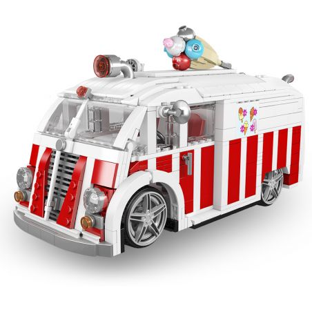 MouldKing 10039 Mould King 10039 non  XE BÁN KEM bộ đồ chơi xếp lắp ráp ghép mô hình Creator ICE CREAM TRUCK Sáng Tạo 1078 khối