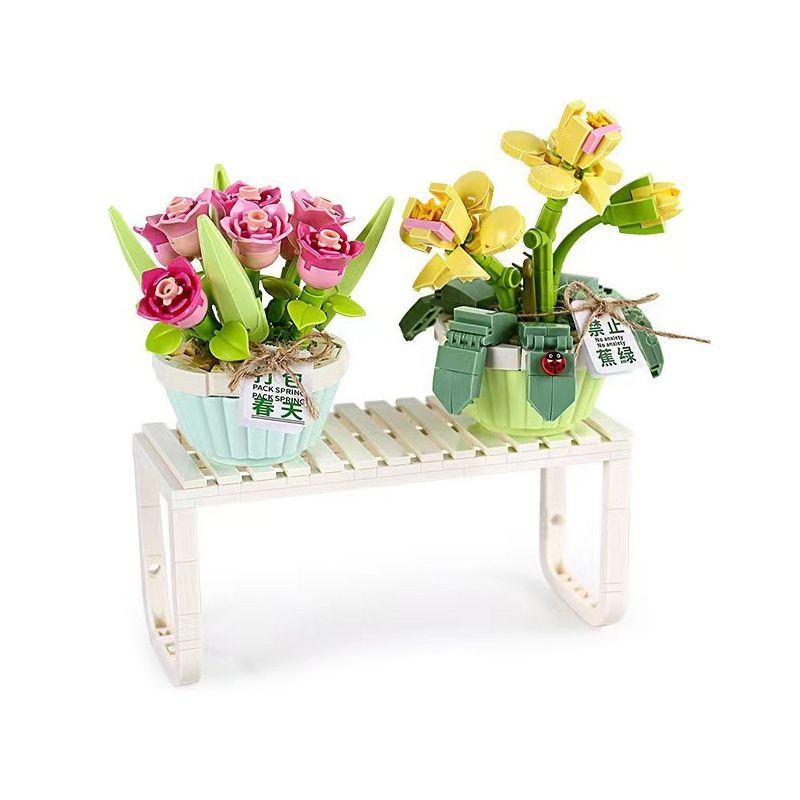 LOZ 1673 non  THƯ XUÂN bộ đồ chơi xếp lắp ráp ghép mô hình MICRO PLANTS II 409 khối