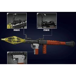MouldKing 14017 Mould King 14017 non  RPG - SÚNG PHÓNG LỰU bộ đồ chơi xếp lắp ráp ghép mô hình Gun ROCKET-PROPELLED GRENADE 1706 khối