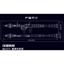 MouldKing 14017 Mould King 14017 non  RPG - SÚNG PHÓNG LỰU bộ đồ chơi xếp lắp ráp ghép mô hình Gun ROCKET-PROPELLED GRENADE 1706 khối